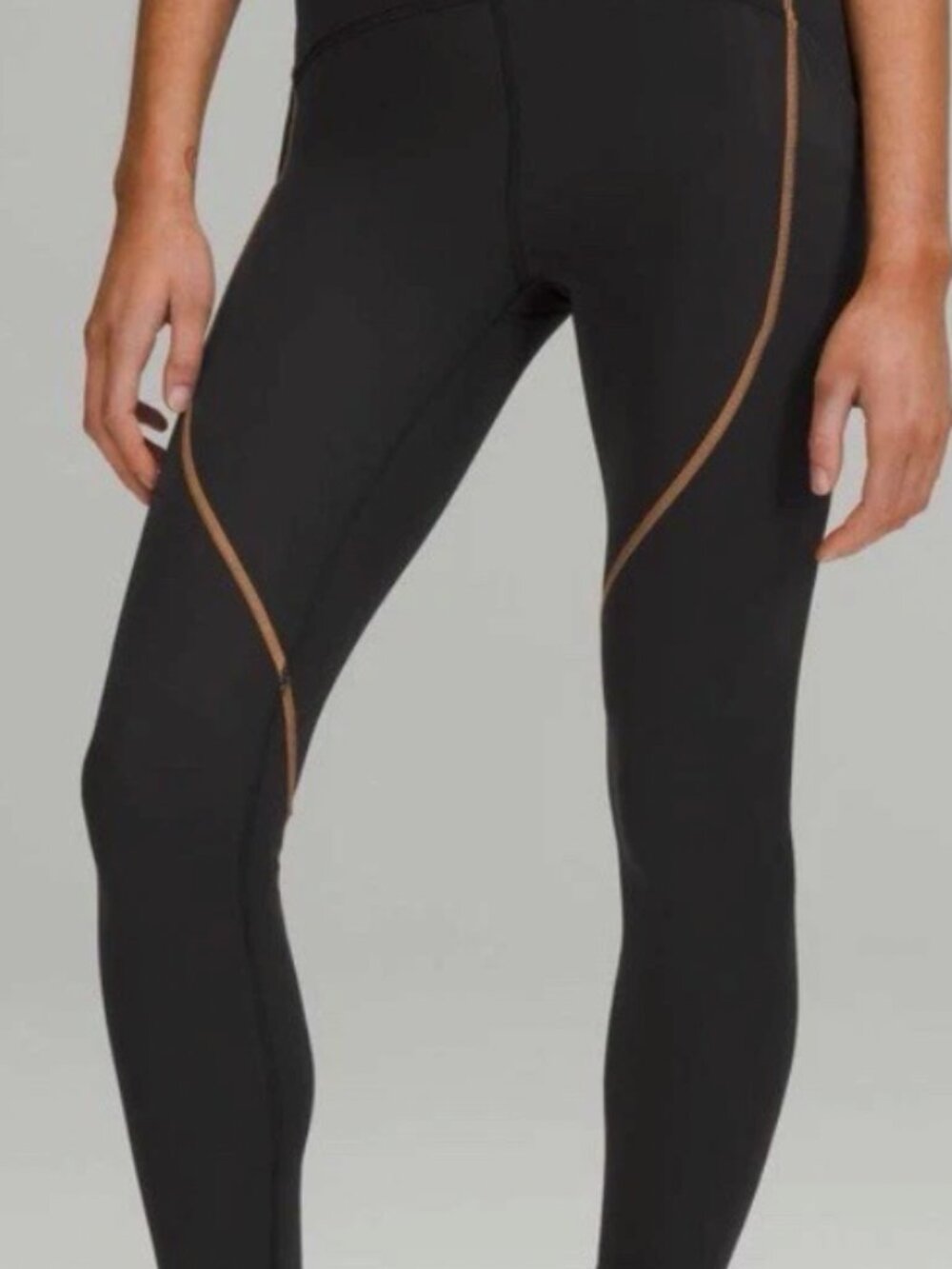 Lululemon Black Ankle Leggings Women Stretch Power Thru High-Rise Tight 25"